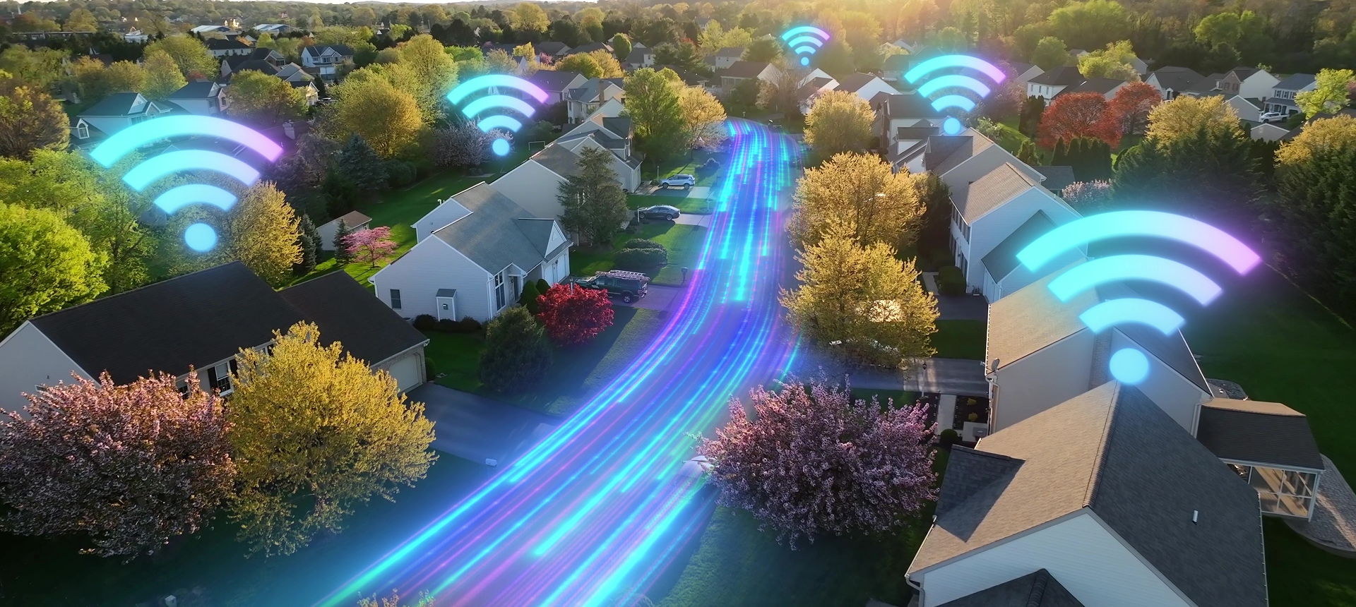 Digital connectivity in a suburban neighborhood