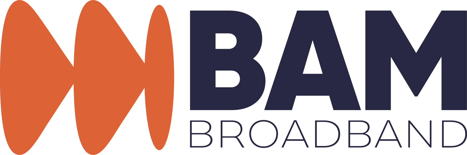 BAM Broadband logo with orange symbol